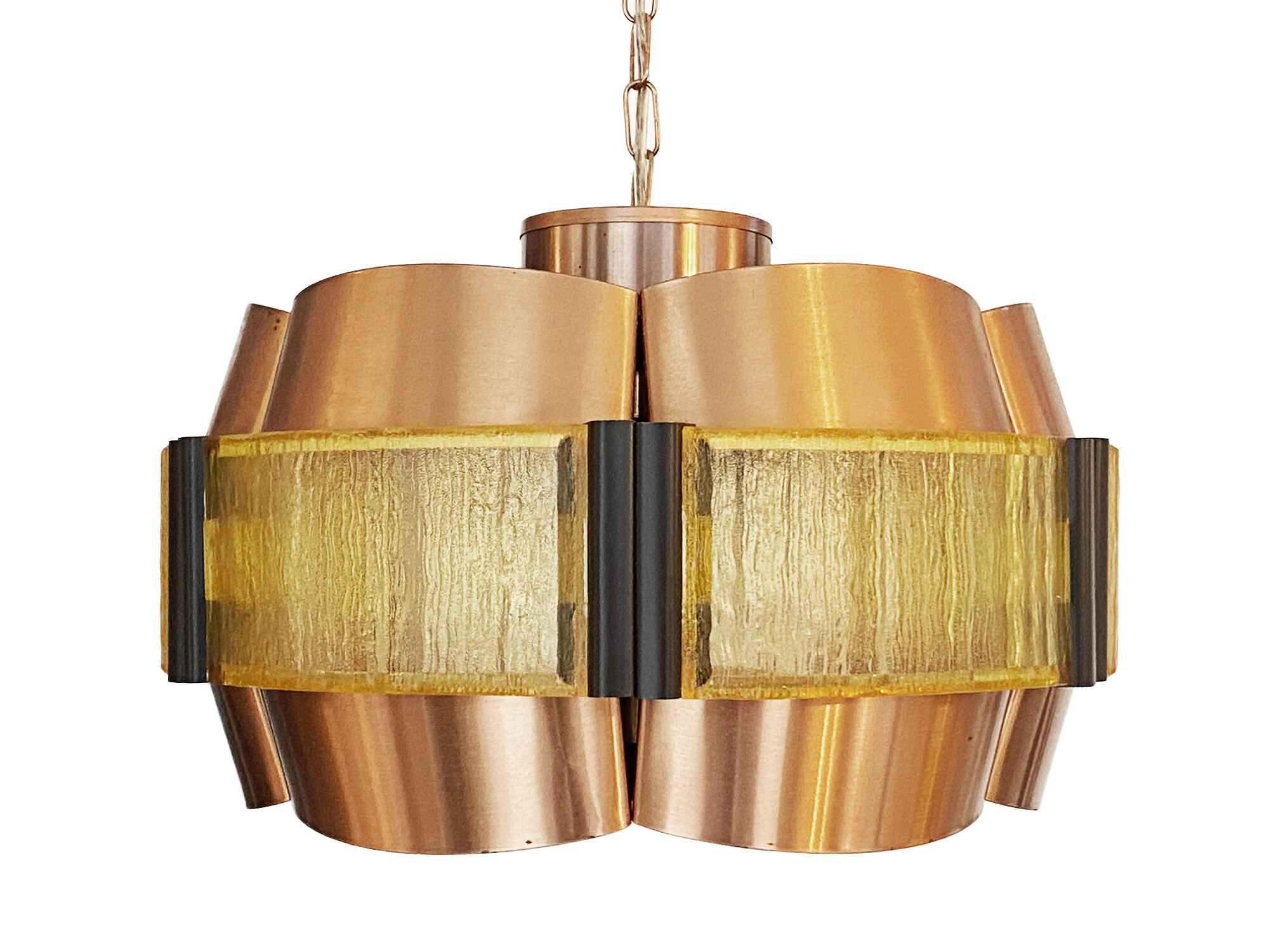 Copper pendant light by Werner Schou for Coronell Elektro. Denmark 1960s
