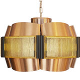 Copper pendant light by Werner Schou for Coronell Elektro. Denmark 1960s