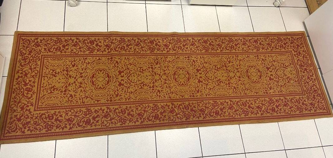Antique Embroidered Hallway Entryway Rug Indoor Cotton