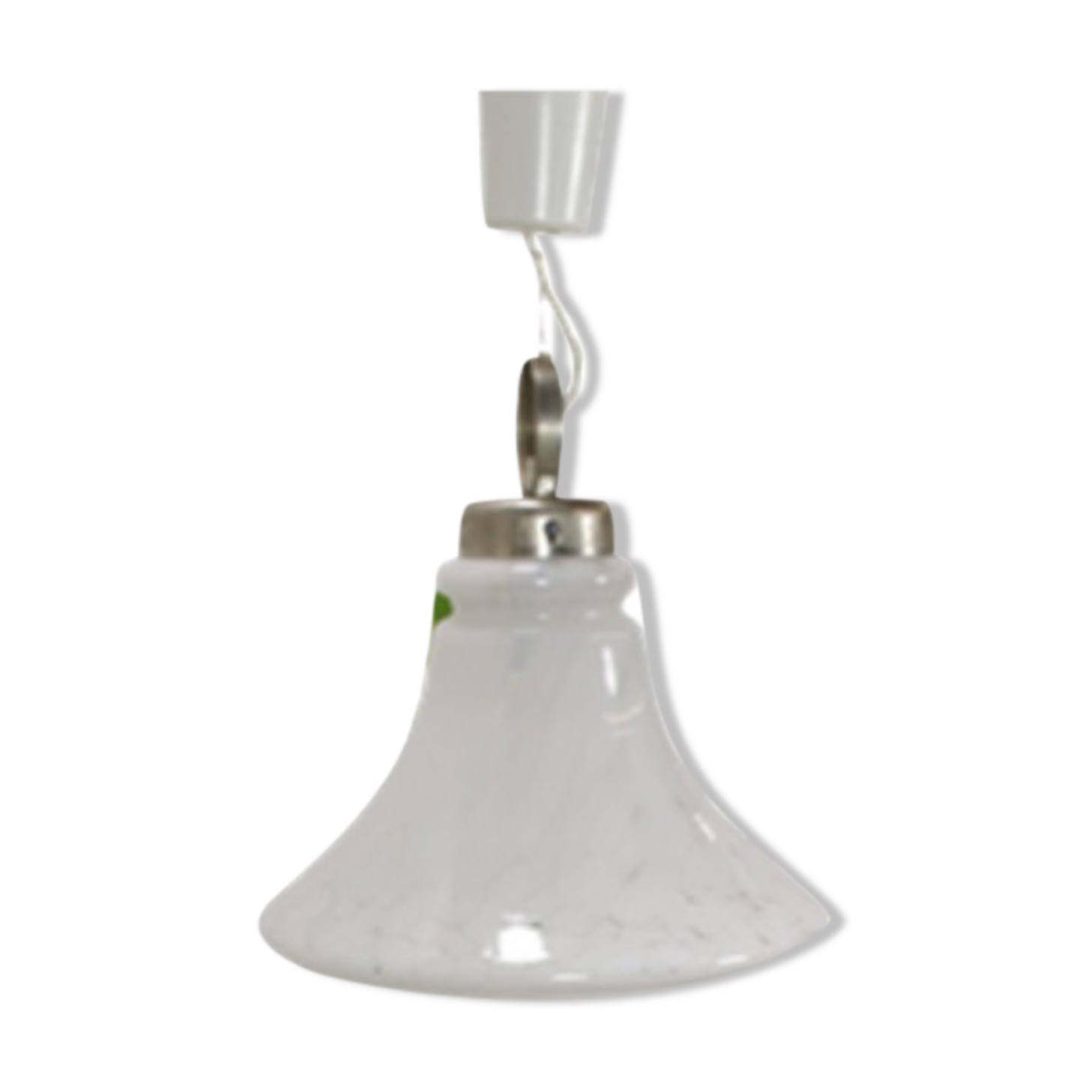 Vintage glass pendant lamp with chrome details