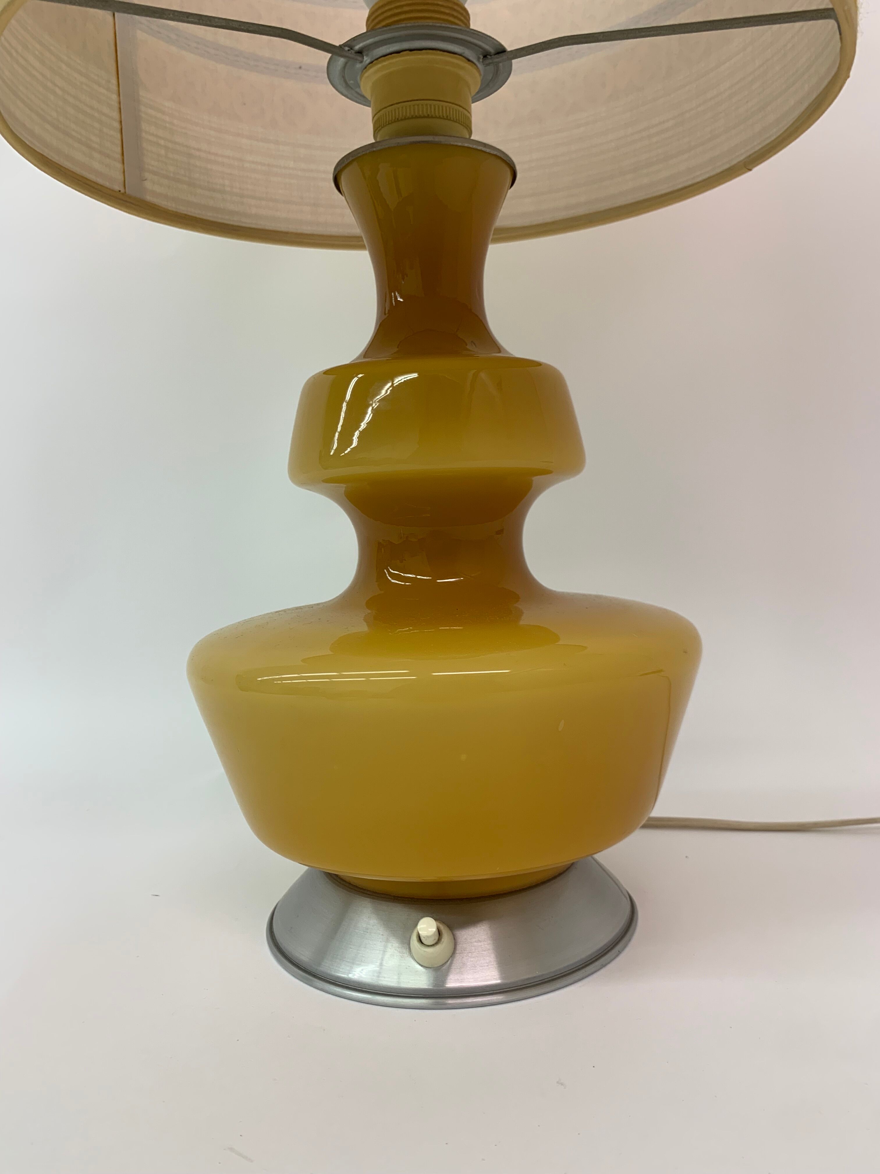 Lampe de table en verre du milieu du siècle par de Rupel , Belgique des années 1970