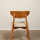 Modern chair Scandinavian design light wood natural Lin fabric mid century modern design