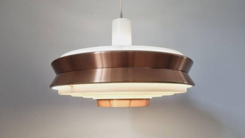 Midcentury Pendant UFO in style of Jo Hammerborg, Denmark, 1970s