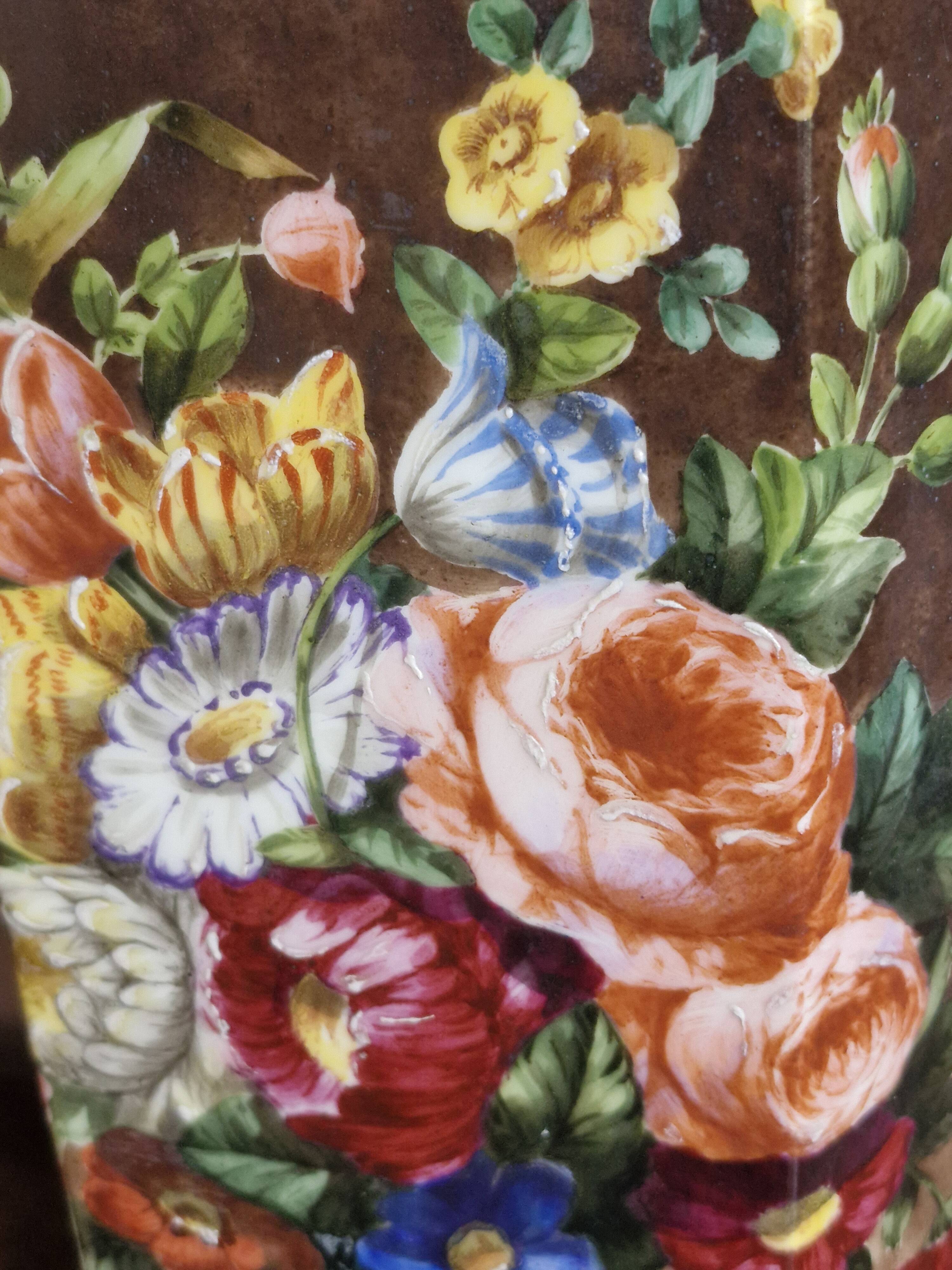 Duo of 19th century vases in Paris JP porcelain