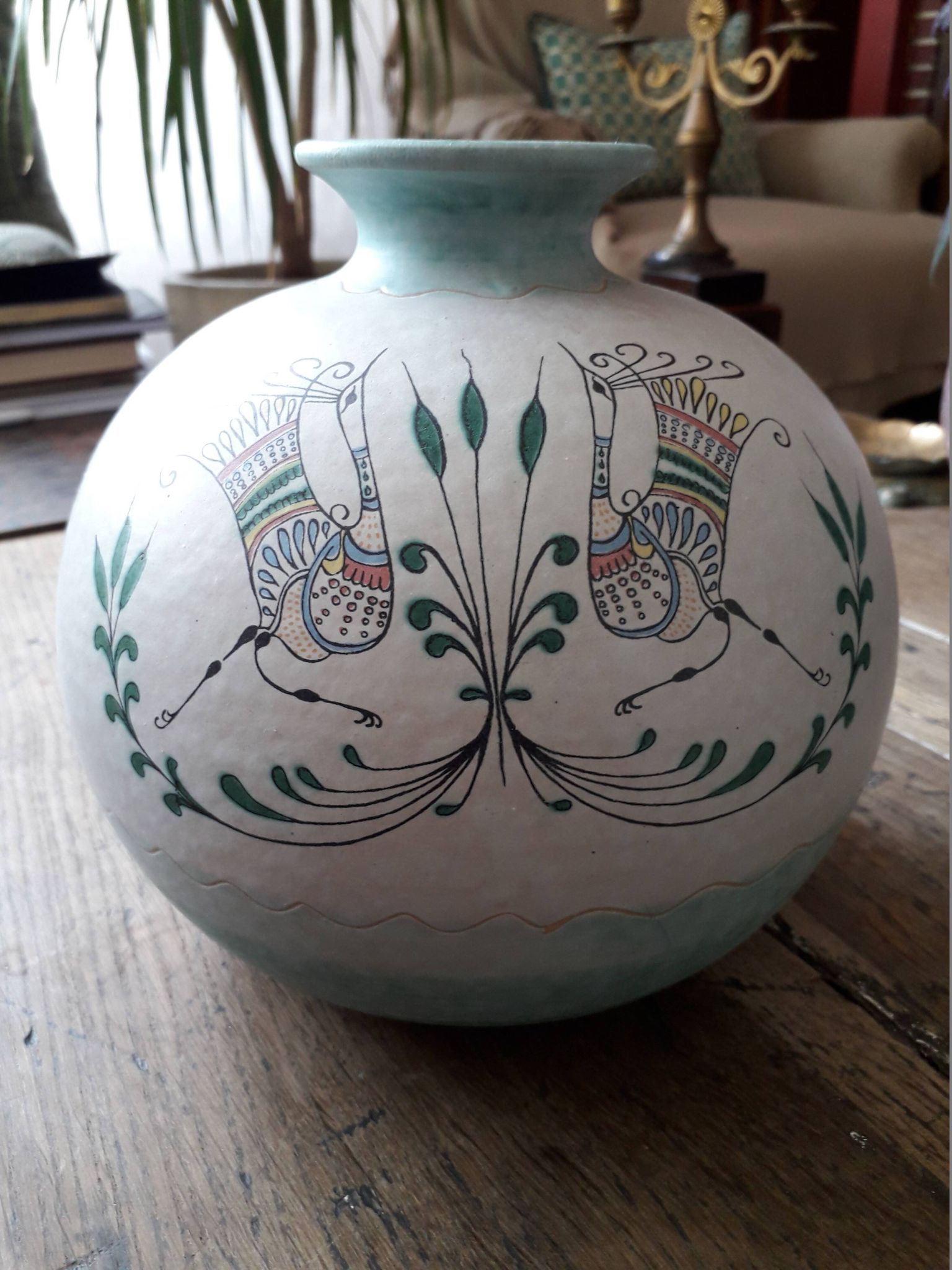 Vase rond en céramique italienne
