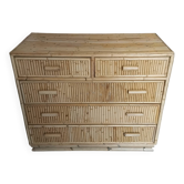 Vintage rattan chest of drawers