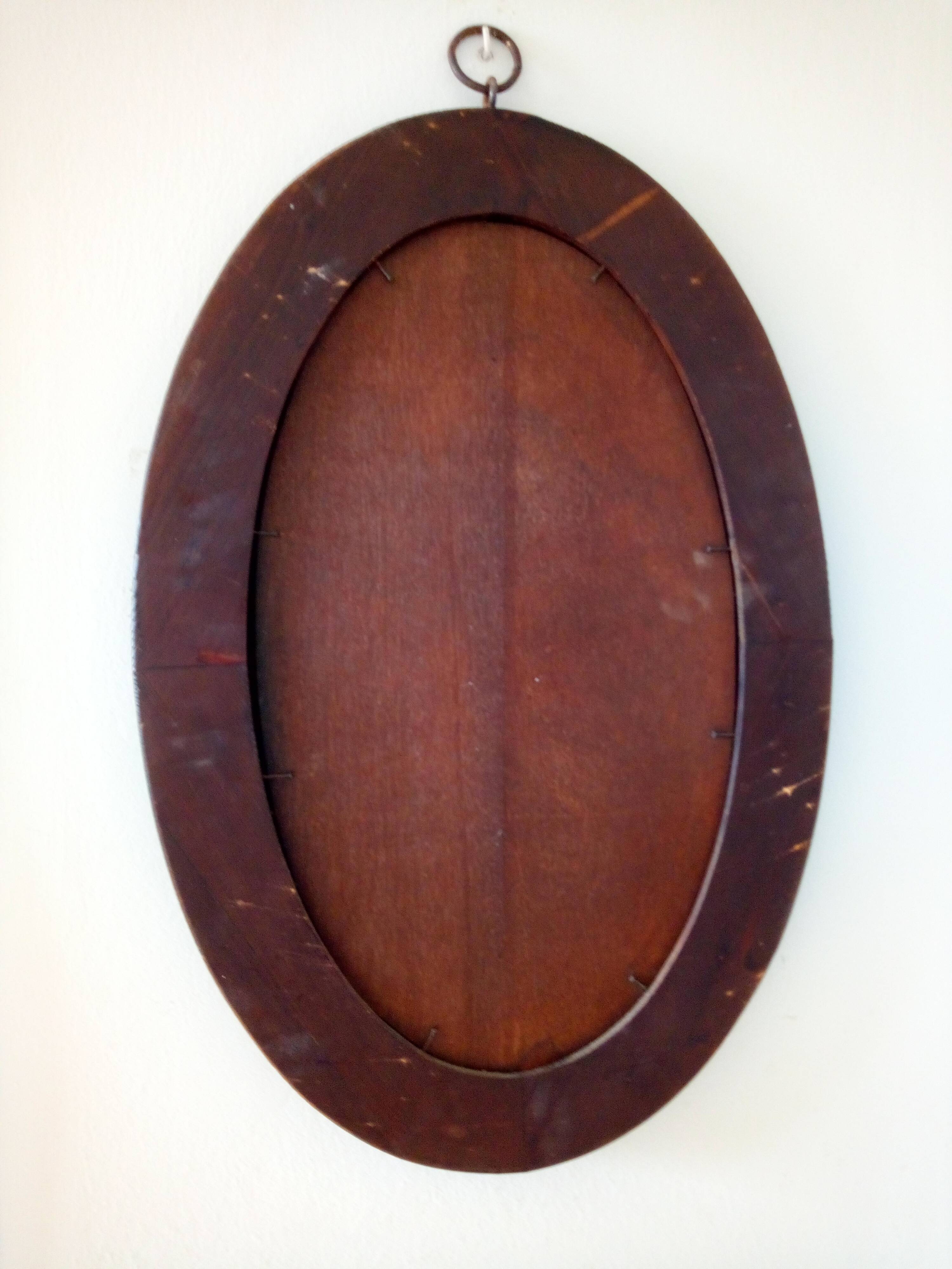 Capo Esmaltes vintage mirror 1960 wood and enamel