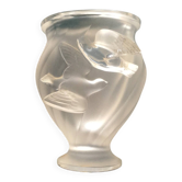 Antique crystal vase signed Lalique