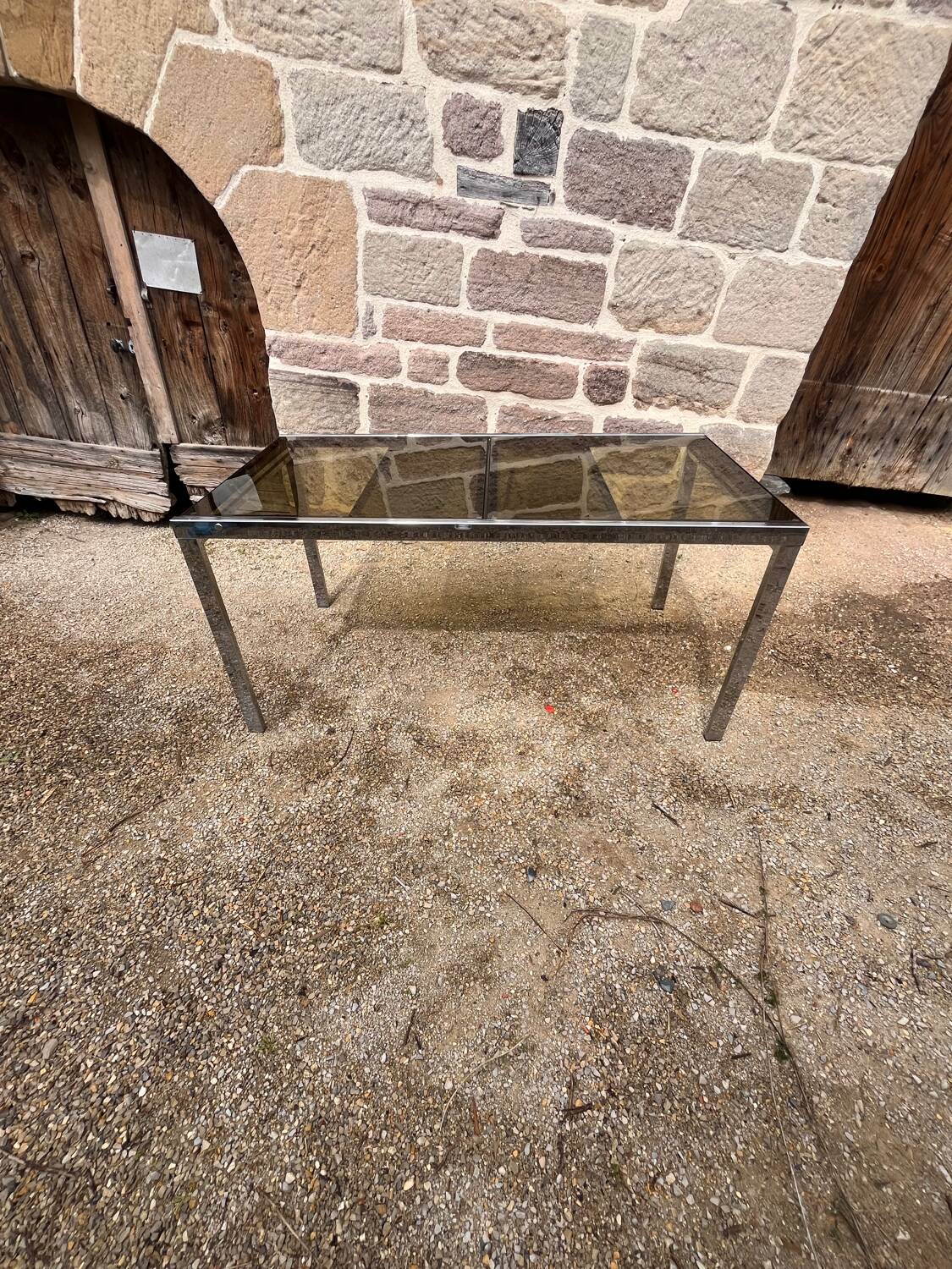 Smoked glass dining table