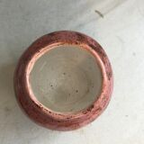 Old ceramic ball vase enamelled rose points vintage black points