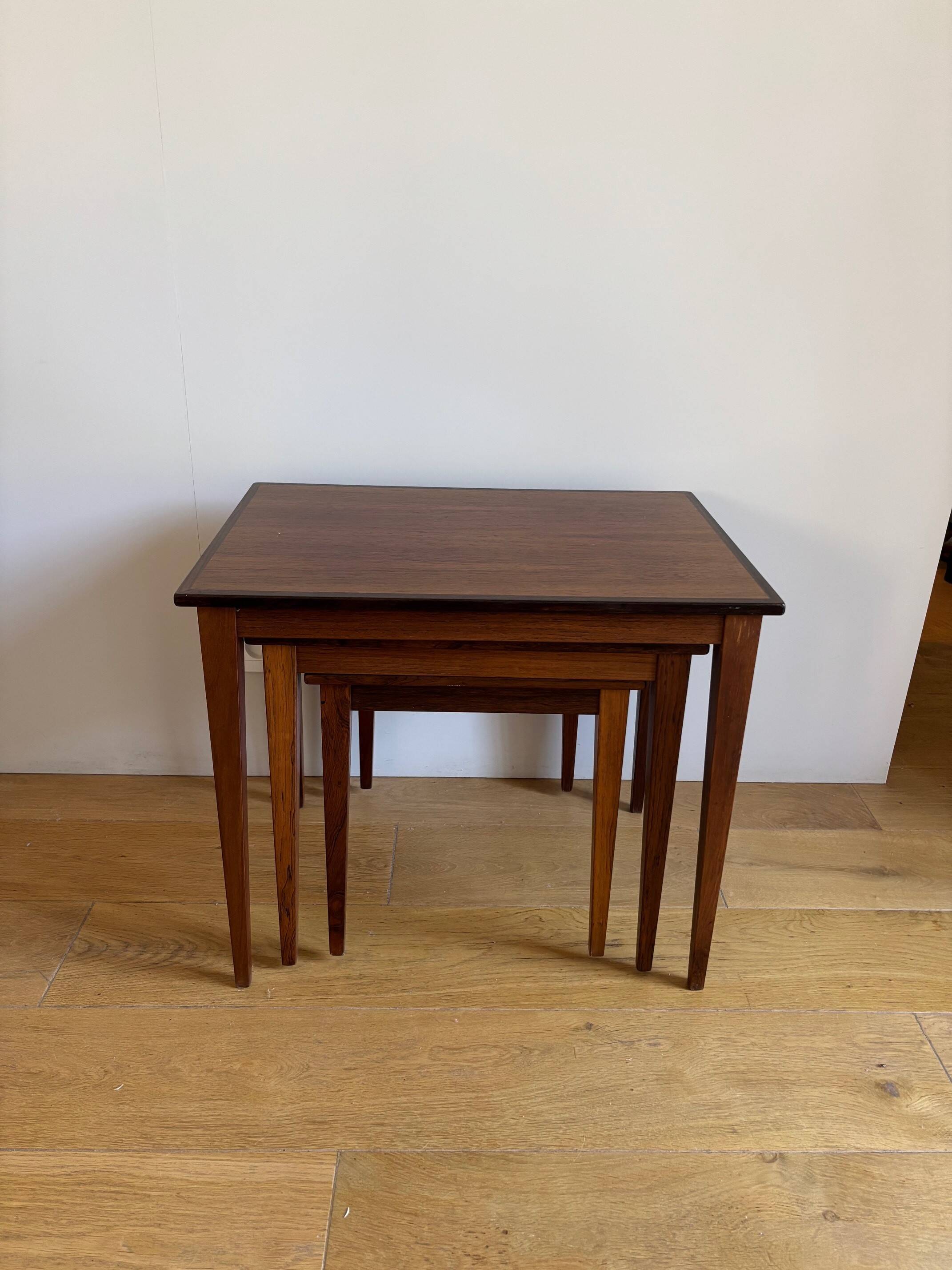 3 rosewood nesting tables - Denmark 1960s