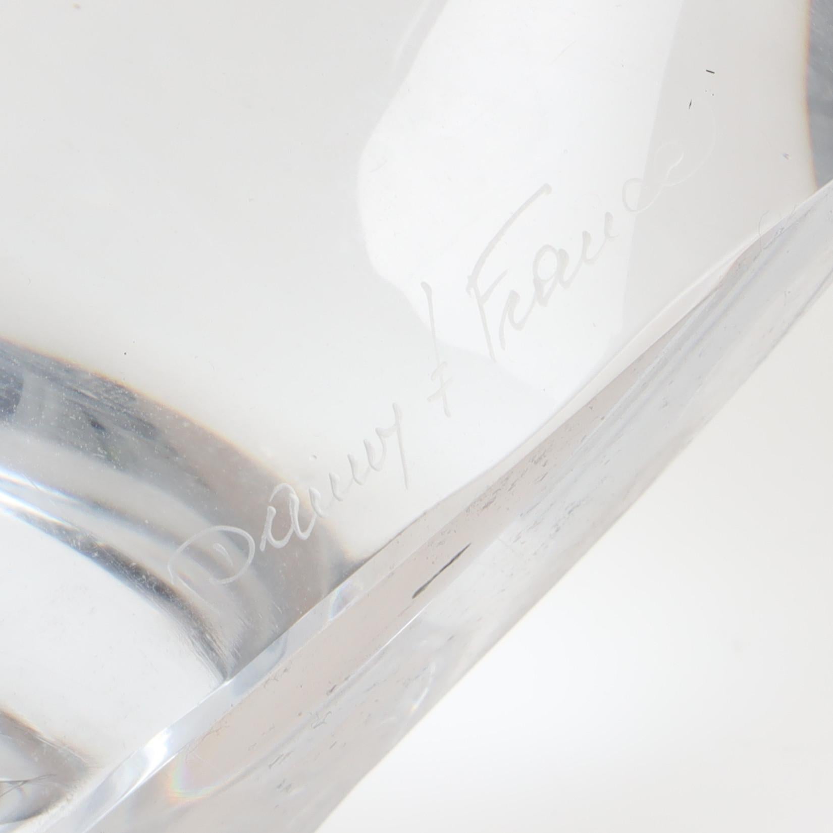Daum crystal table lamp, France, 1960. Signed Daum.