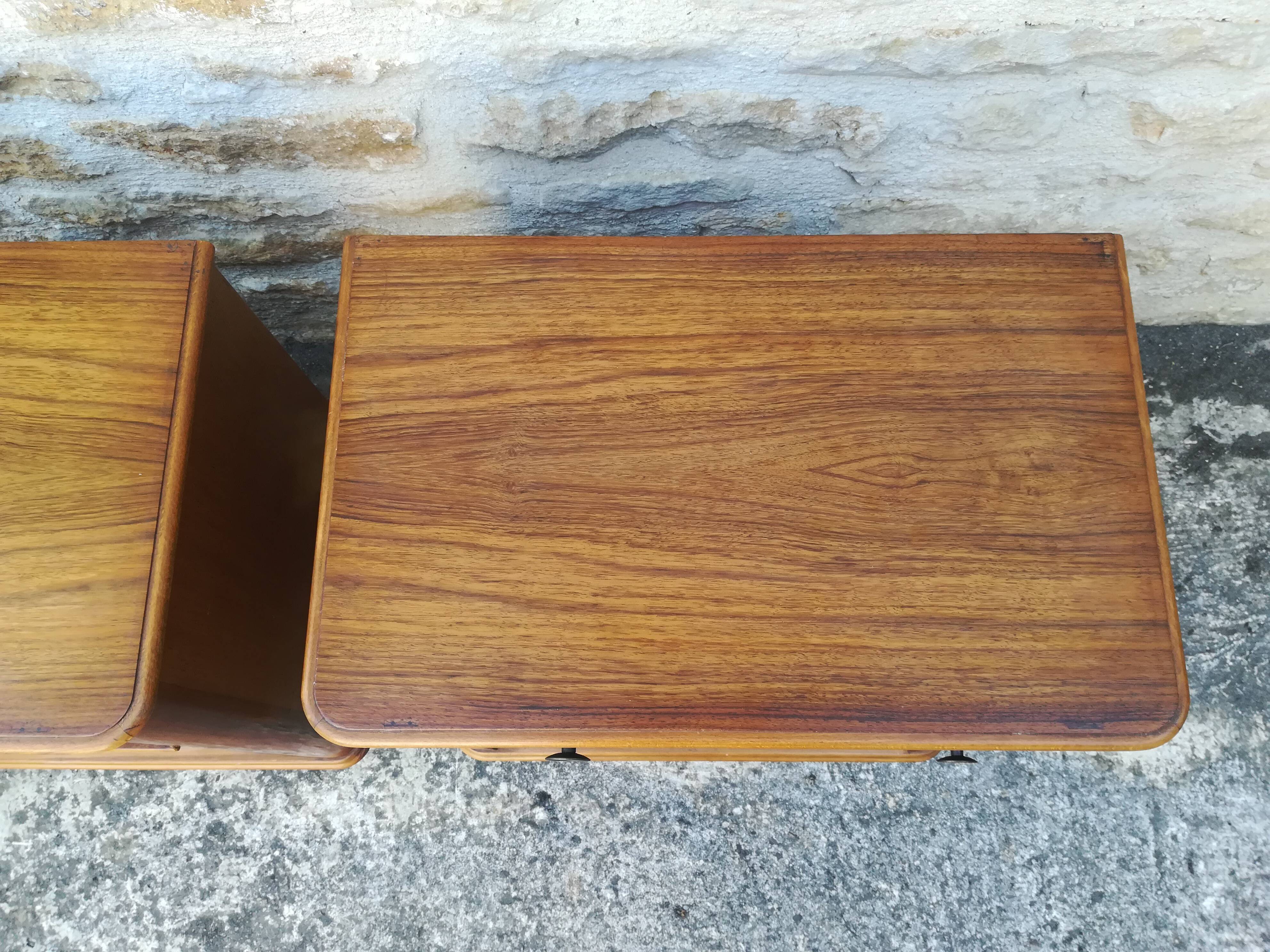 Walnut bedside tables