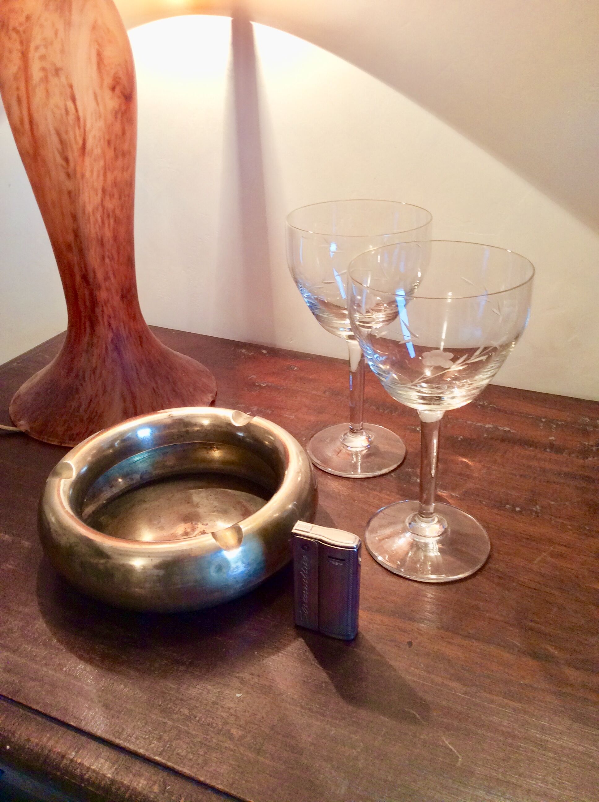 Vintage brass round ashtray