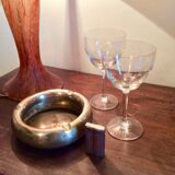 Vintage brass round ashtray