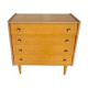 Vintage modernist light chene dresser has 4 drawers anne 1960