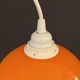 Suspension lamp Space Age 1970 vintage globe ball in orange opaline glass ceiling light chandelier