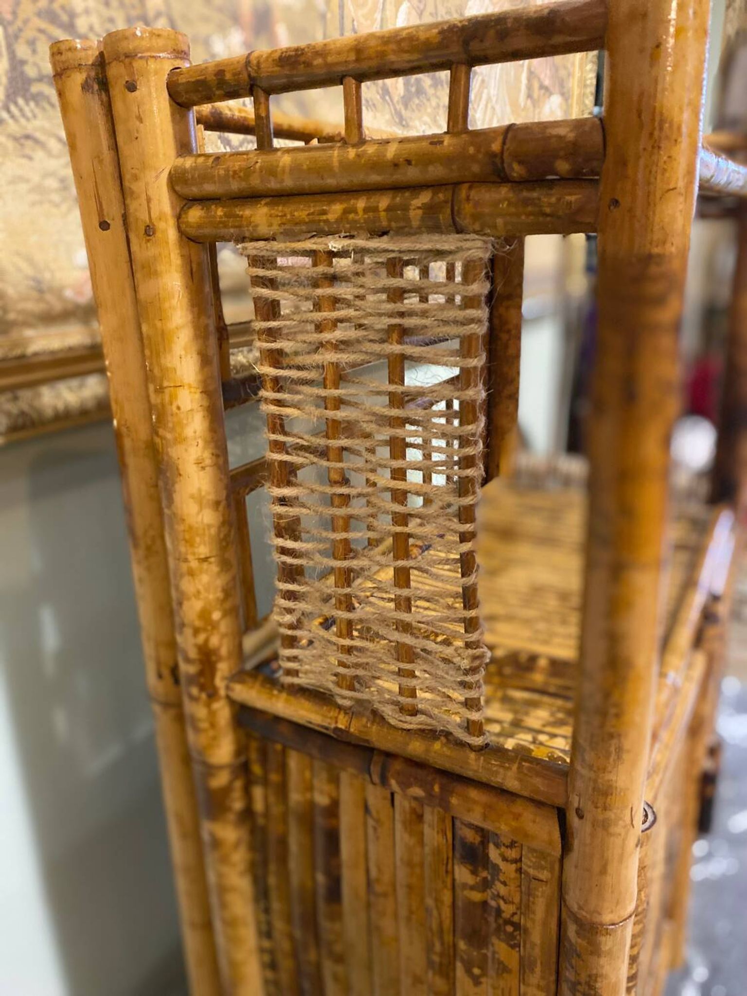 Vintage bamboo shelf