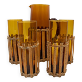 Amber and rattan orangeade service