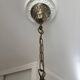 Tiffany-style floral stained glass pendant light in brass D40cm