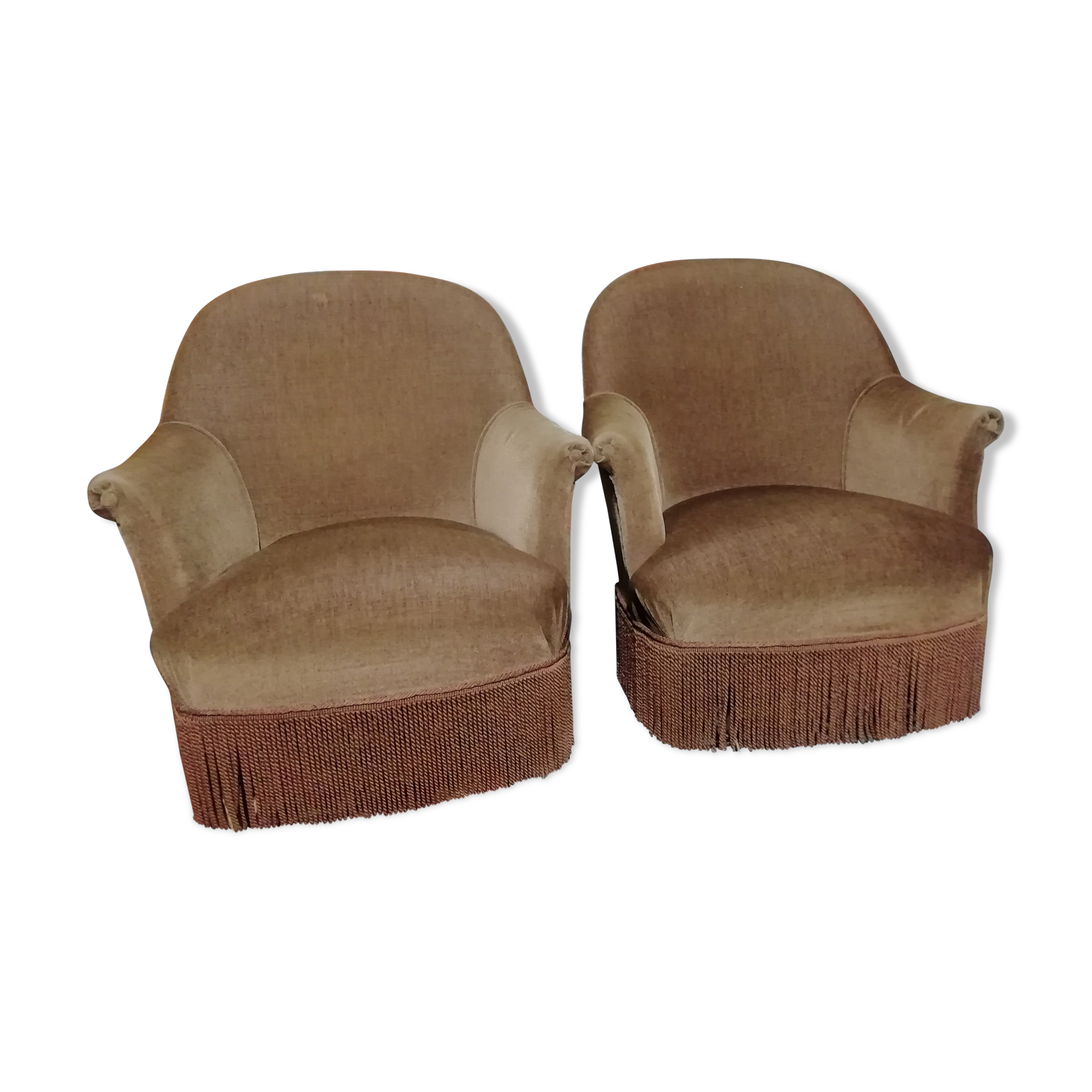 Paire de fauteuil Crapaud en velours