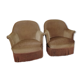 Pair of velvet toad chair