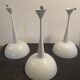 Lot de 3 lampes metal et verre holophane design année 70