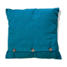 Scandinavian green cushion with wooden buttons
