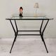 Antique side table in metal and glass