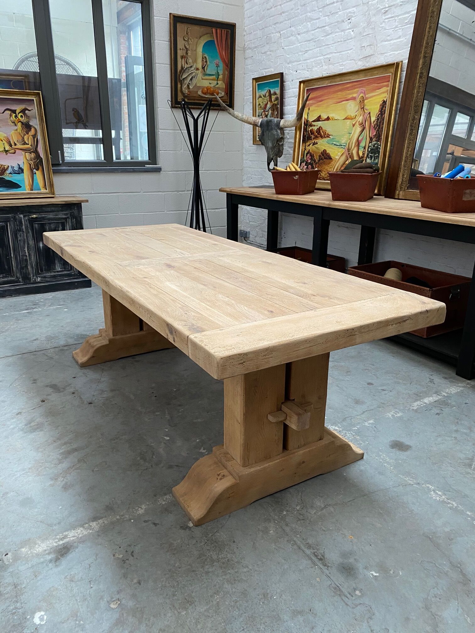 Solid oak farm table