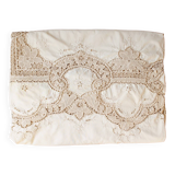 Couvre-lit ancien en dentelle Cantù & broderies 440 cm x260 cm