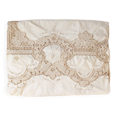 Couvre-lit ancien en dentelle Cantù & broderies 440 cm x260 cm