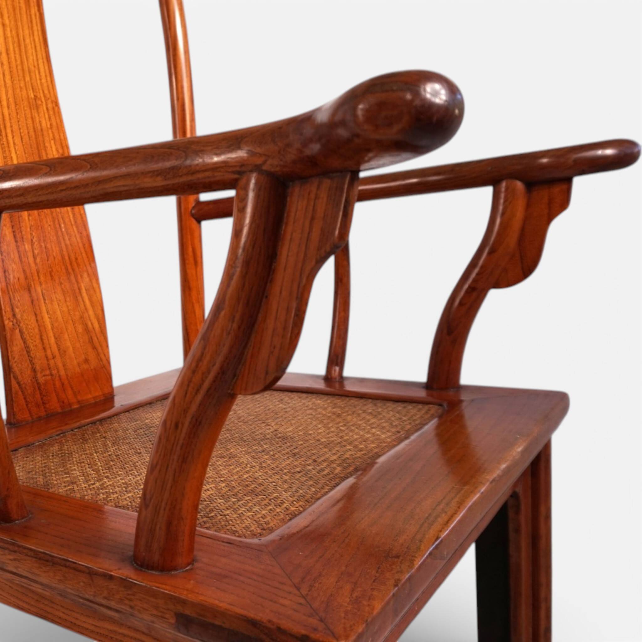 Set of 2 Chinese high-backed armchairs in the style of the Ming Dynasty, 19