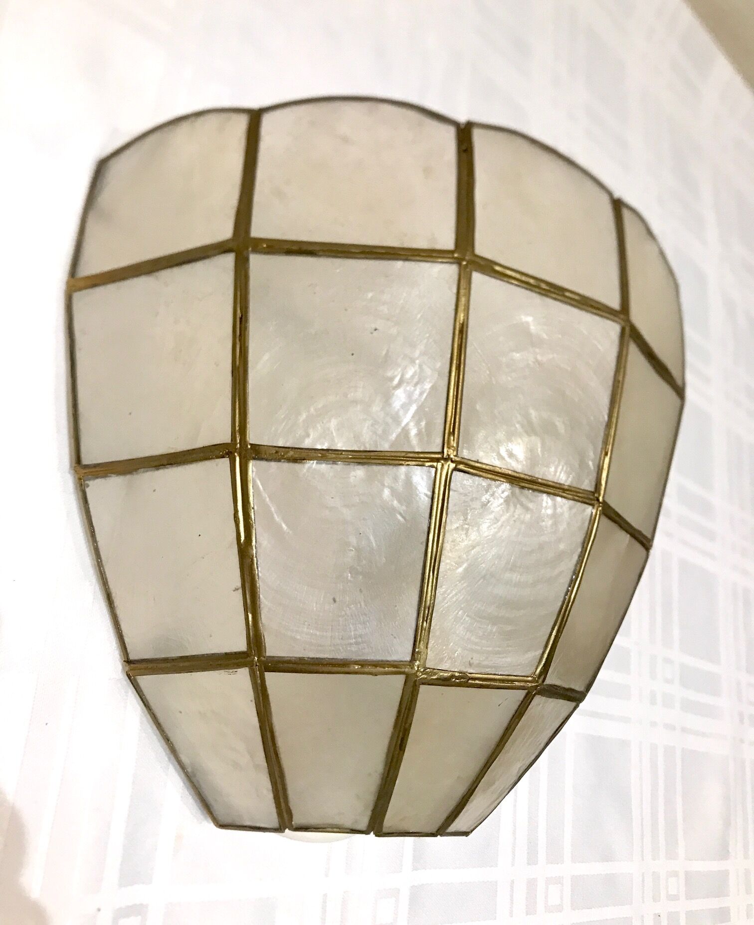 Pair of mother-of-pearl shell sconces