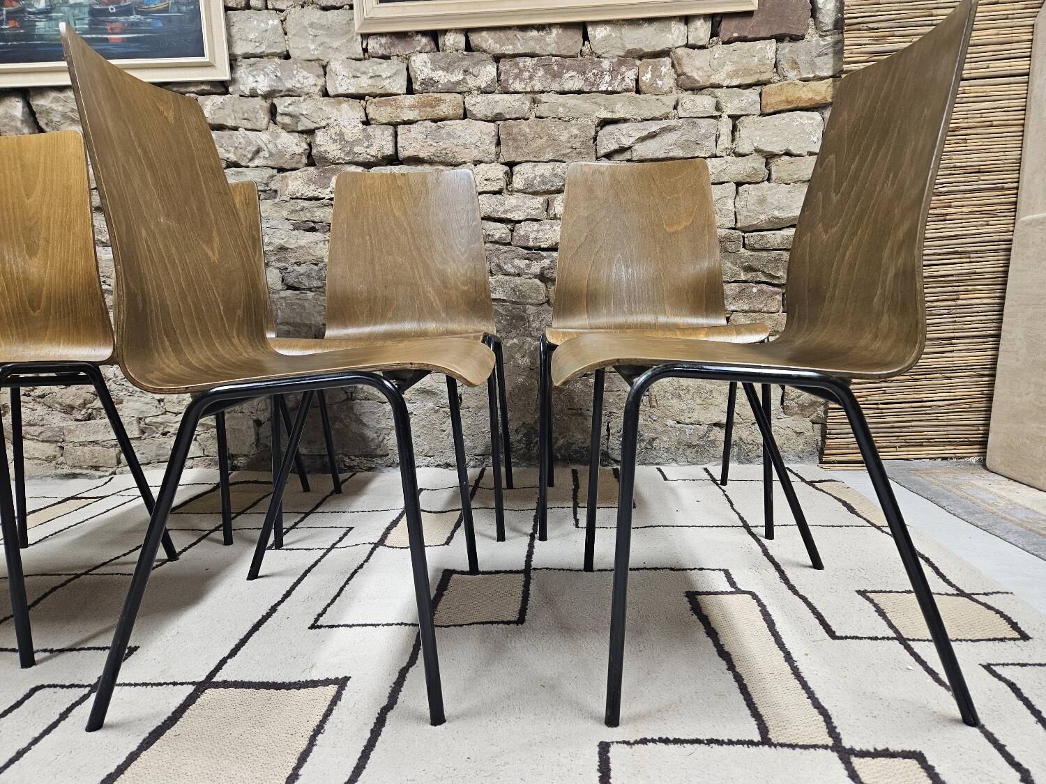 6 chaises Hiller empilable 1970