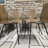 Lot of 6 Hiller stackable chairs 1970
