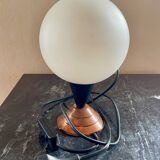 Vintage opaline copper table lamp