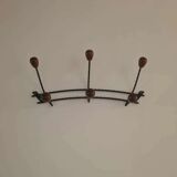 Wooden wrought iron hooks