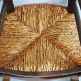 Children's armchair in solid wood with its mulched seat