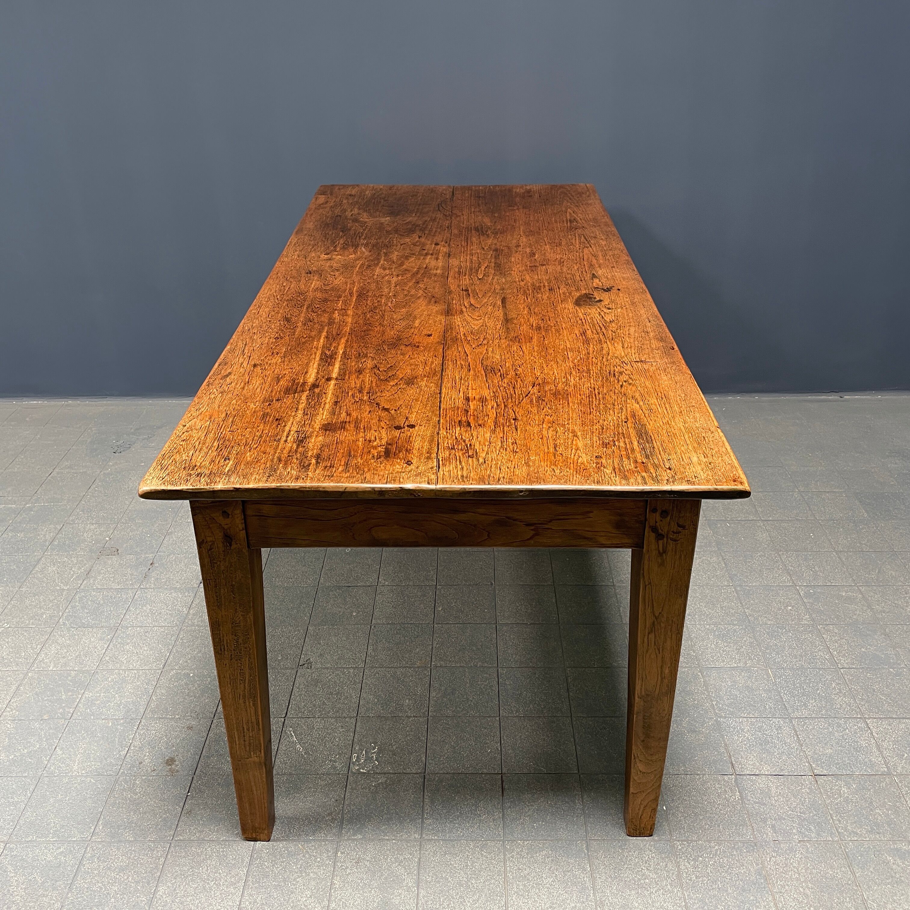 Rustic french farmhouse dining table made of oak and elm