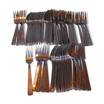Set of 112 stainless steel forks