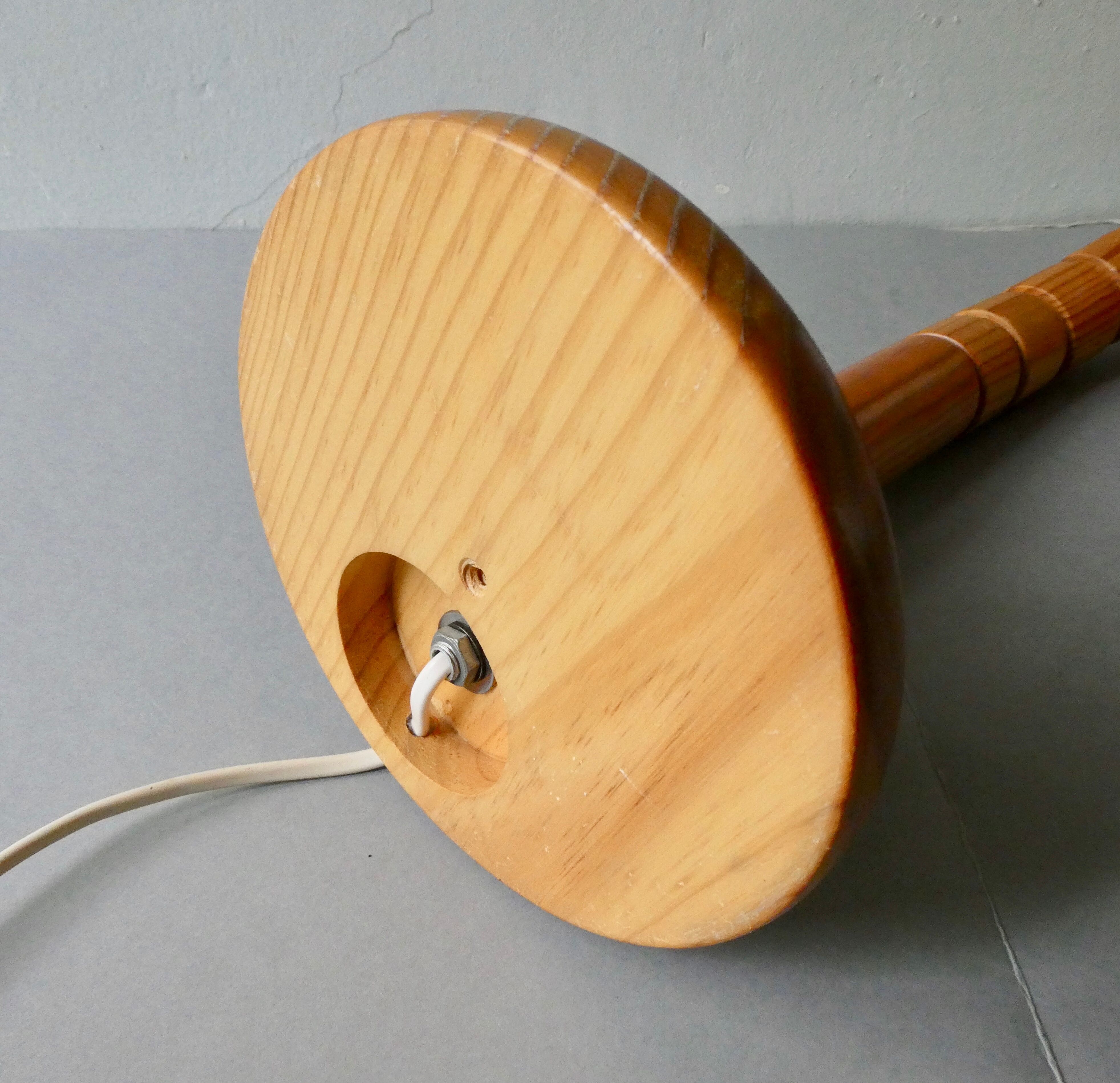 Pine articulated lamp with opaline, Scandinavian style, 70s