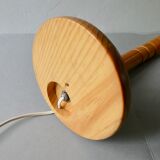 Pine articulated lamp with opaline, Scandinavian style, 70s