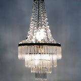 Old hot air balloon chandelier, glass grapevines