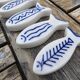 Set of 6 vintage ceramic painted fish motif spoon rests.