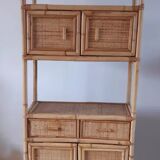 Rattan stand shelf and canning 50s