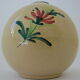 Vase "ball" decorated floral in polychrome earthenware glazed by Saint-Clement