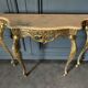 Gilded bronze console Louis XV style and its Mirror Mid-twentieth Marble