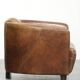 Fauteuil design aviateur en cuir de vache couleur cognac robuste