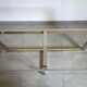Coffee table smoked glass chrome chromed brass 70's
